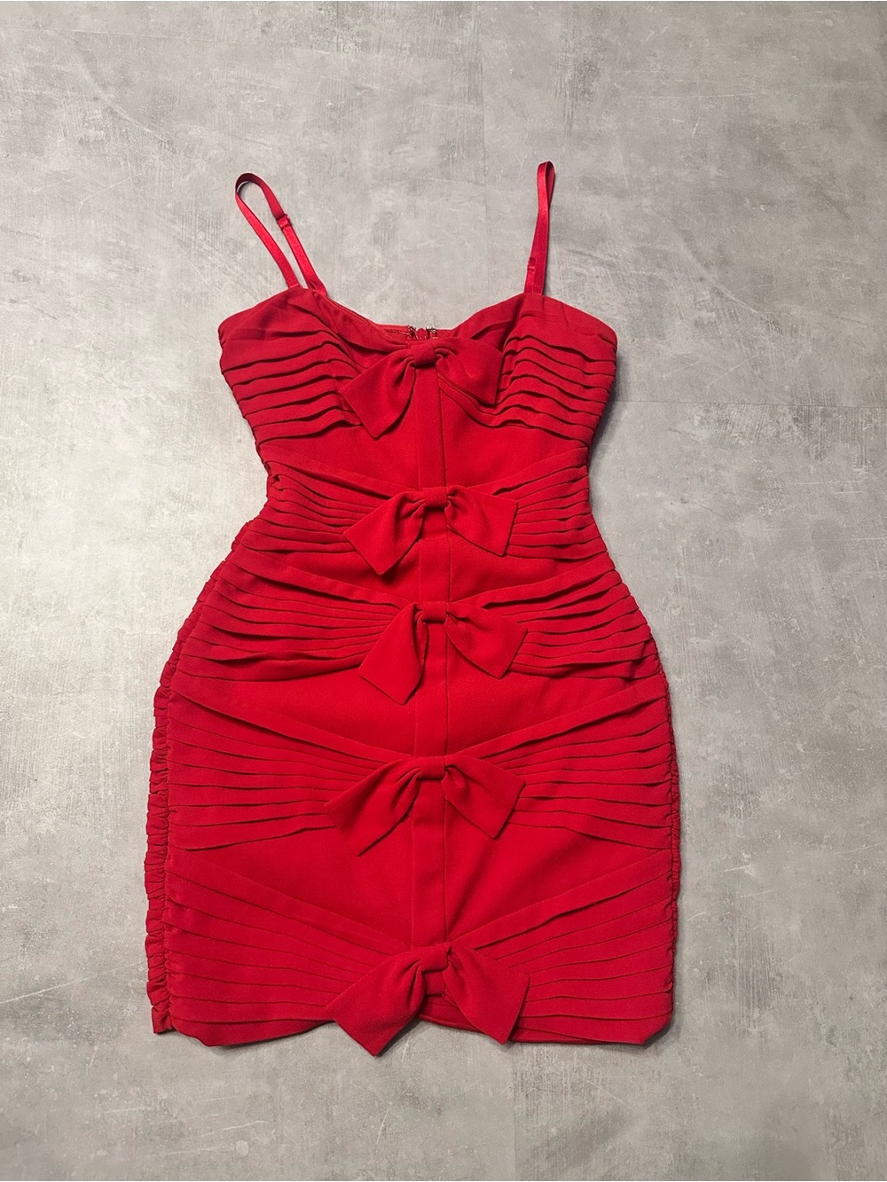 BCBGMaxAzria Red Bow-Accent Bandage Mini Dress